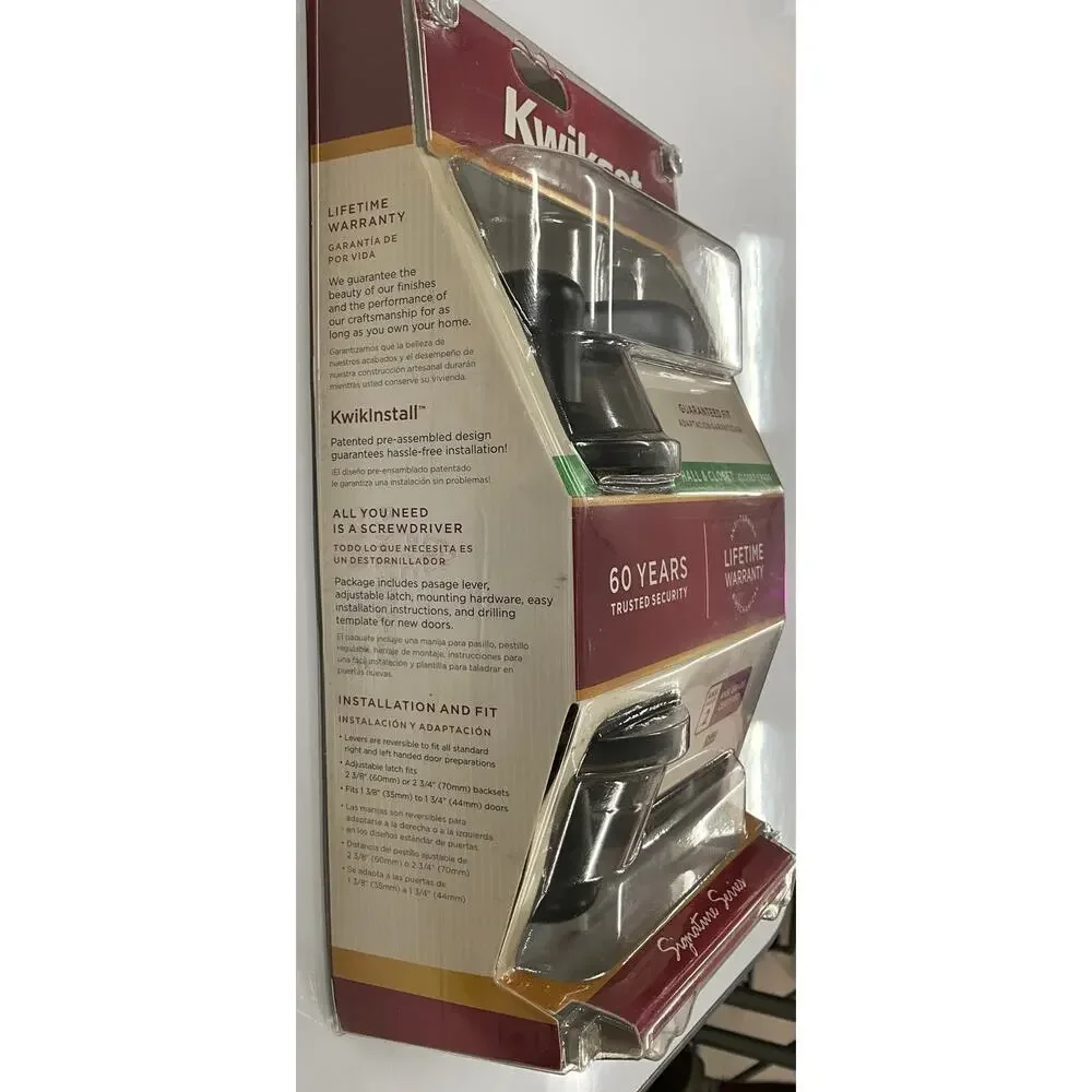 NEW Kwikset 720TNL Tustin Lever Hall/Closet Venetian Bronze ANSI Grade 2